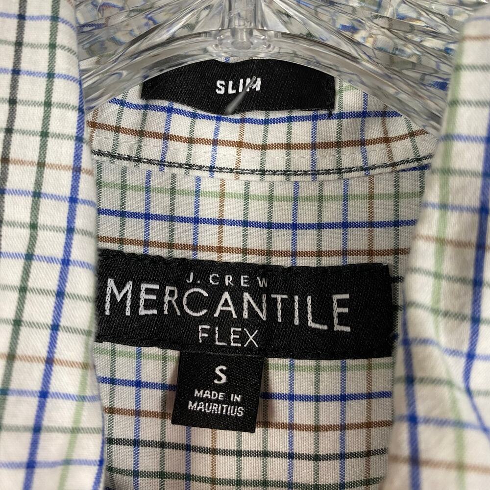 J Crew Mercantile Flex Slim Button Down Plaid Multicolor Shirt Mens Size Small - Picture 6 of 11